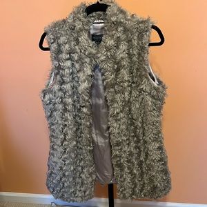Live a little faux fur lined vest size Large